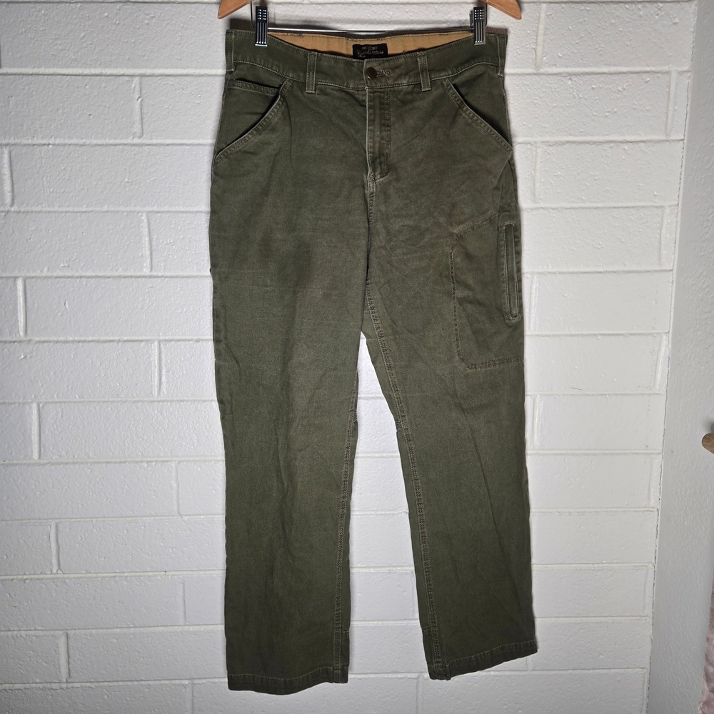 Noble Outfitters Canvas Work Pants 14 Green Carpenter Utility Gorpcore Rugged